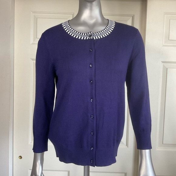 New With Tags Cable and Gauge Cardigan Sweater Size Small Button Front Blue - Picture 3 of 12